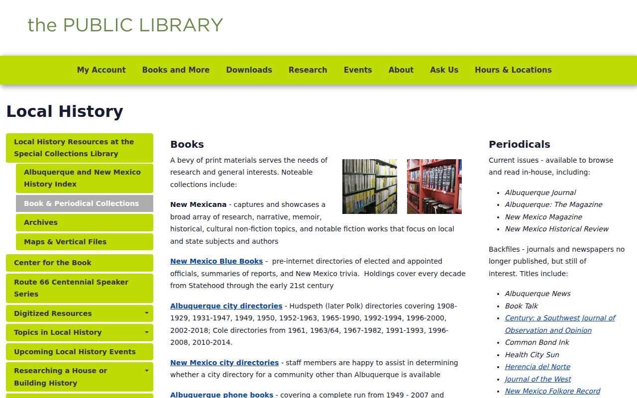 New Mexico city directory: Albuquerque library guide for phone books and local directories